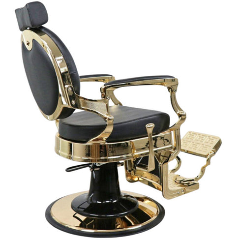 Reclining Hydraulic Barber Chairs (KS-9704) Black and Gold