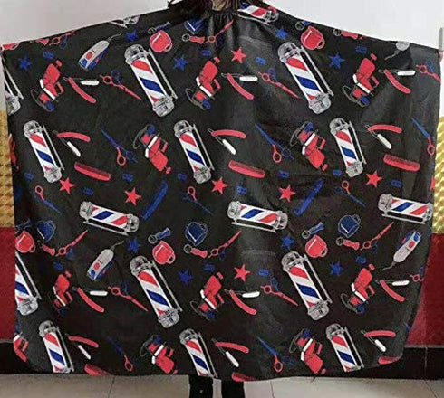 Hair Cut Coloring Cape (Black With Red)