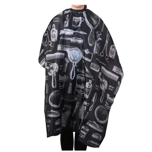 Hair Cut Coloring Cape (Black with White)
